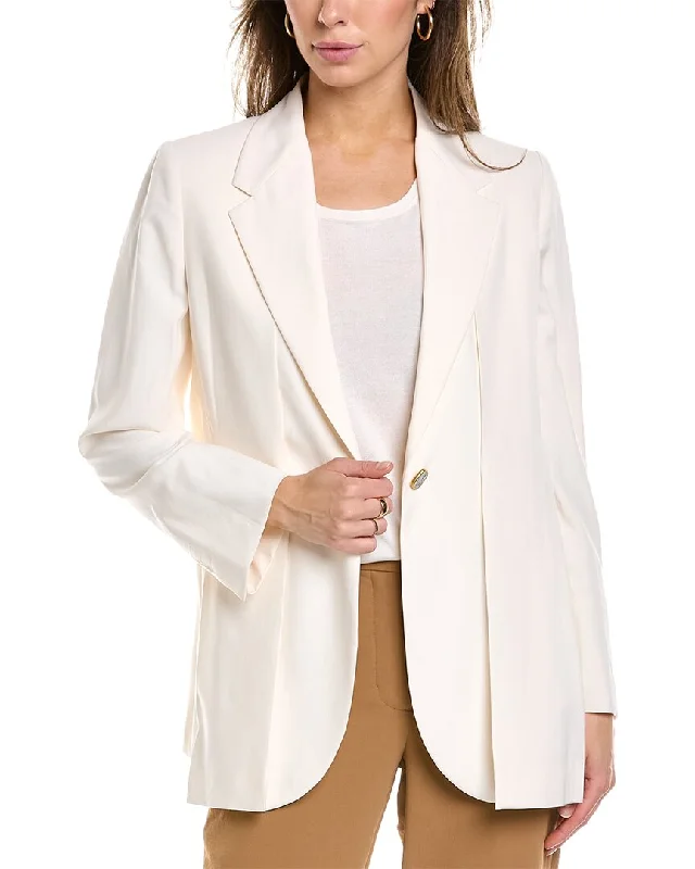 Ferragamo Single Button Silk Blazer