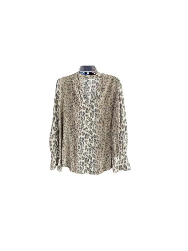 Top Long Sleeve By Joie In Animal Print, Size: L