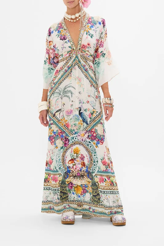 WAIST TIE LONG KAFTAN PLUMES AND PARTERRES