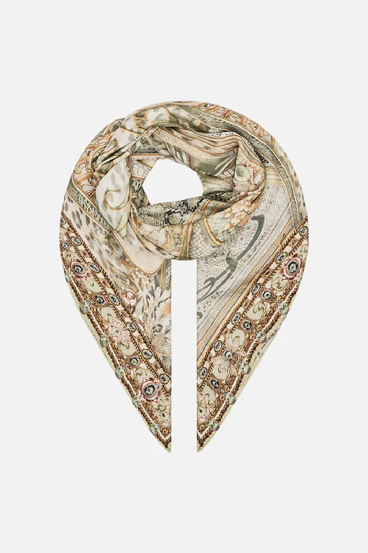 LARGE SQUARE SCARF IVORY TOWER TALES