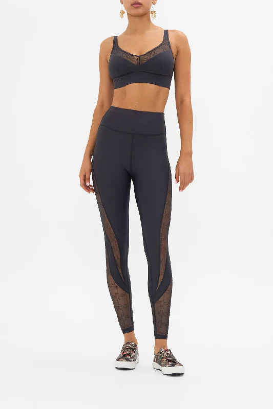 MESH INSERT CROP SOLID BLACK