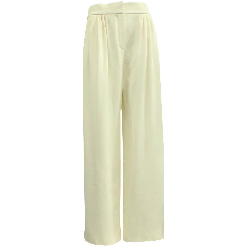 Chloé Straight-Leg Pants in Ecru Viscose