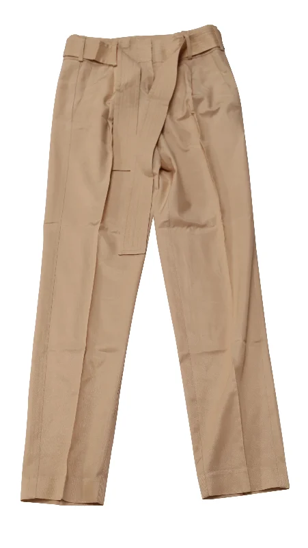 Maje Panisse Belted High Rise Pants in Peach Cotton