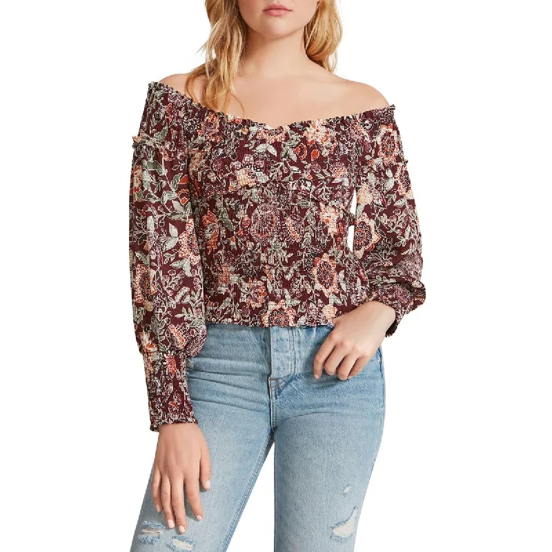 BB Dakota by Steve Madden Womens Helena Floral Short Crop Top