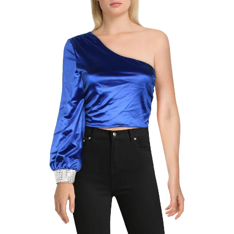 City Studios Womens Juniors Satin Embellished Cropped