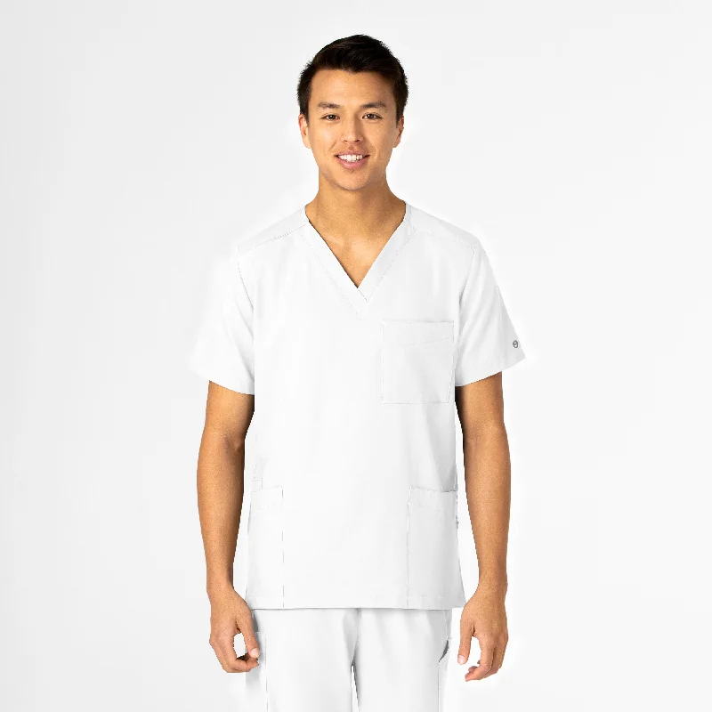 W123 Unisex 4 Pocket Utility Scrub Top - White