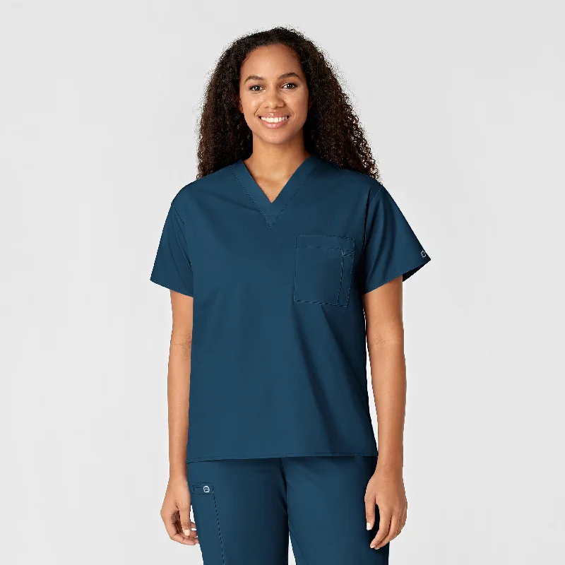 WonderWORK Unisex V-Neck Scrub Top - Caribbean